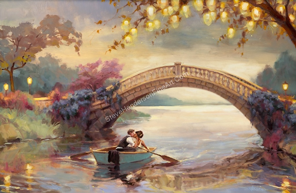 1024x667 Steve Henderson - Couple Kissing Painting