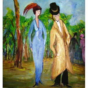 300x300 Impressionism Oil Paintings. Original And Beautiful Impressionism - Couple Oil Painting