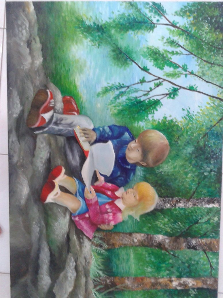 774x1032 Little Couple ( Oil Painting ) By Venuslim94 - Couple Oil Painting