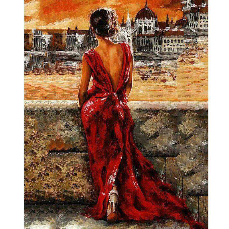 800x800 Paint By Number Kit Oil Painting Canvas Lover's Couple Valentine'S - Couple Oil Painting
