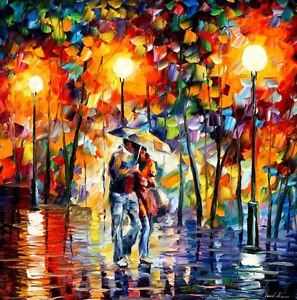 297x300 Couple Oil Painting Colourful Art Canvas Wall A2 A1 A0 Large Gift - Couple Oil Painting