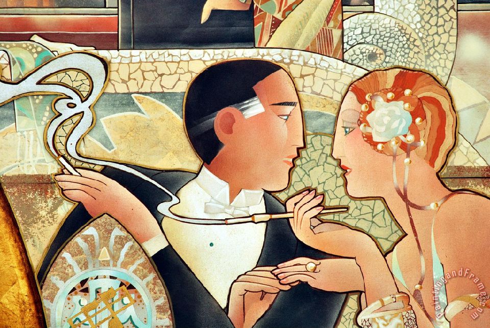 960x643 Collection Art Deco Couple Painting - Couple Painting