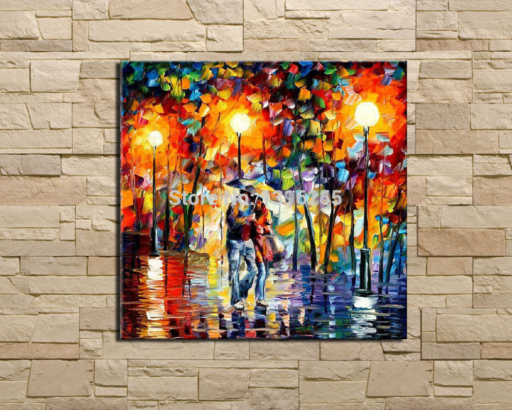 Couple Walking In Rain Painting at PaintingValley.com | Explore ...