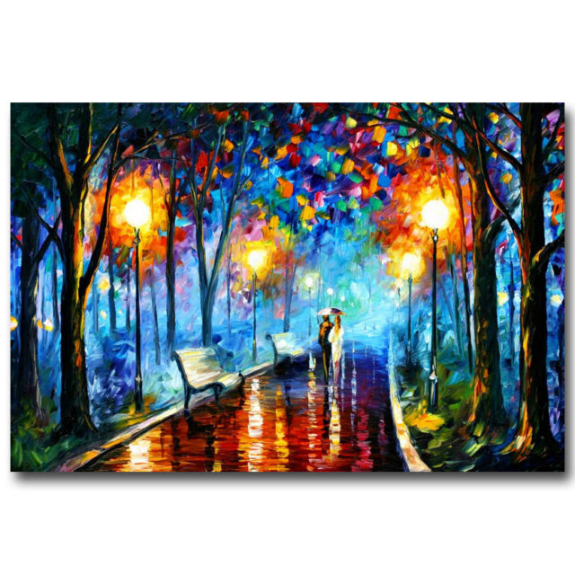 640x640 Rain Collection On Ebay! - Couple Walking In Rain Painting
