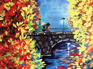 300x224 Couple Walking In The Rain Paintings Fine Art America - Couple Walking In Rain Painting