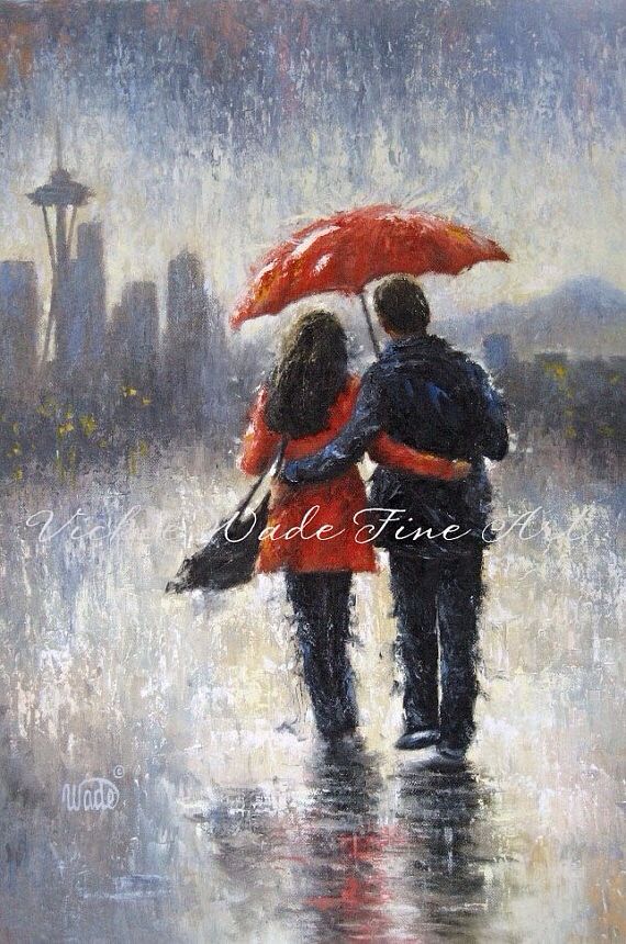 570x860 Couple Walking In The Rain Artwork Rain, Collage - Couple Walking In Rain Painting