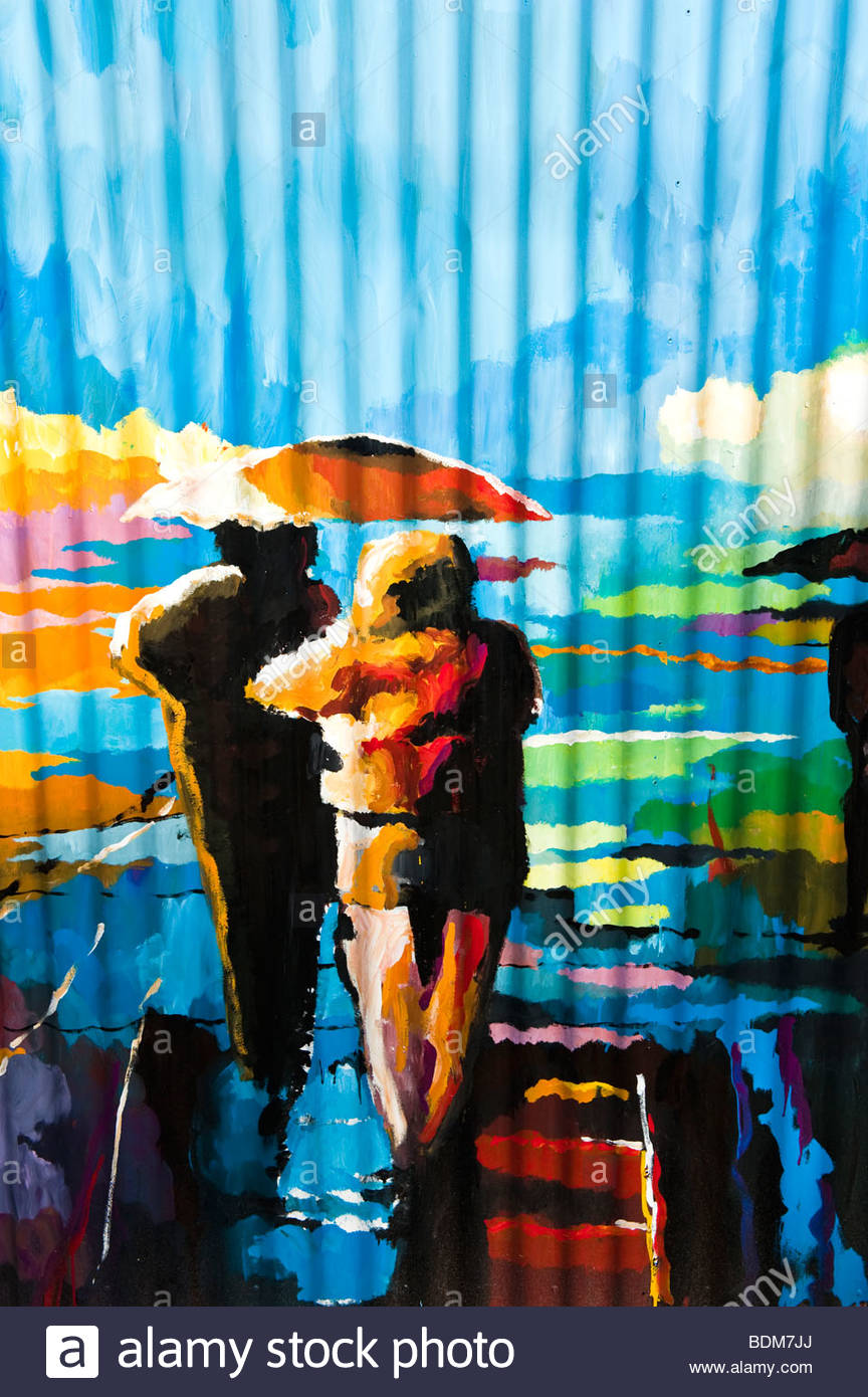 Couple Walking In The Rain Painting