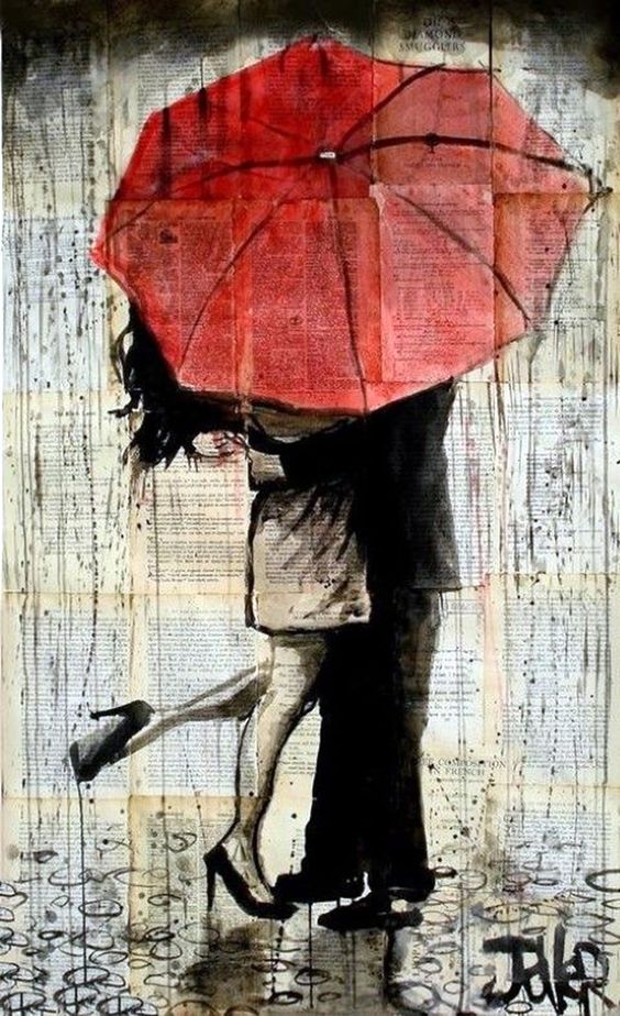 564x924 Red Umbrella Couple Canvas Art Print More Canvas Painting Ideas 12 - Couple With Red Umbrella Painting