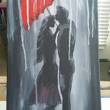 354x354 Shop Couple Umbrella On Wanelo - Couple With Red Umbrella Painting