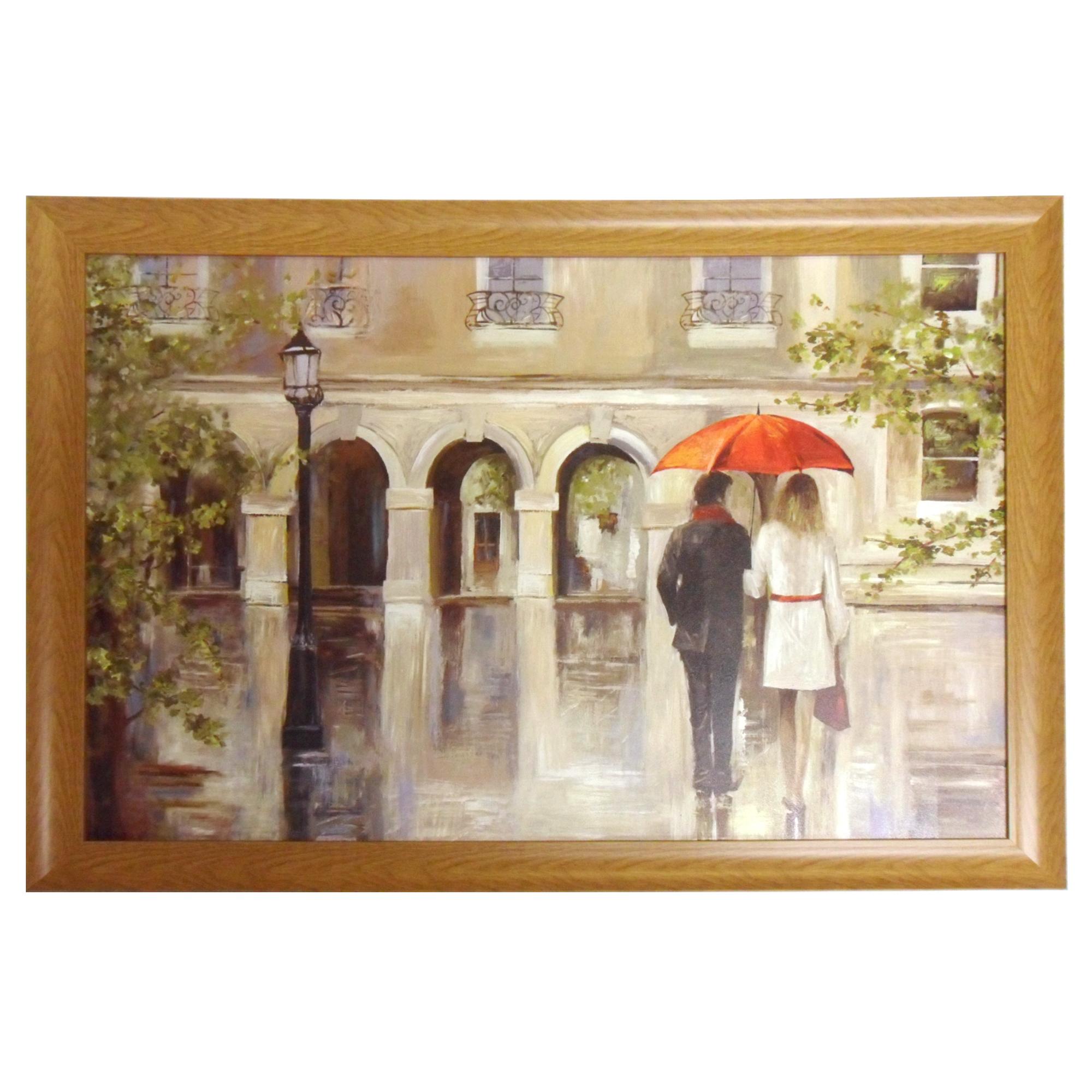 2000x2000 Couple With Red Umbrella Framed Print Dunelm - Couple With Red Umbrella Painting