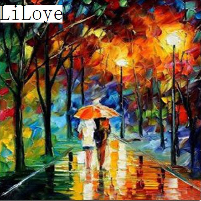 640x640 Diy 5d Diamond Embroidery Icon Diamond Mosaic Couple Umbrella - Couple With Umbrella Painting