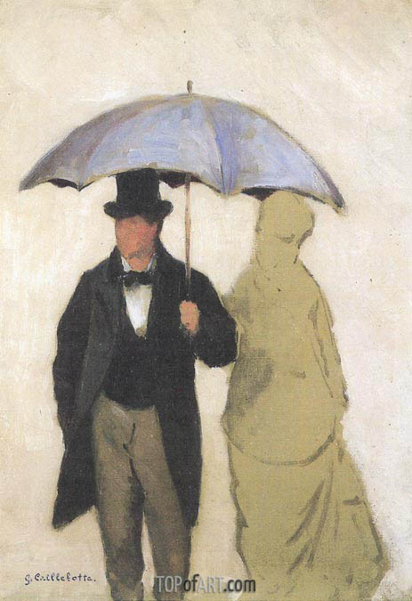 463x675 Study Of A Couple Uner An Umbrella Caillebotte Painting - Couple With Umbrella Painting