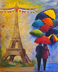 240x300 Couple Under Umbrella Paintings Fine Art America - Couple With Umbrella Painting
