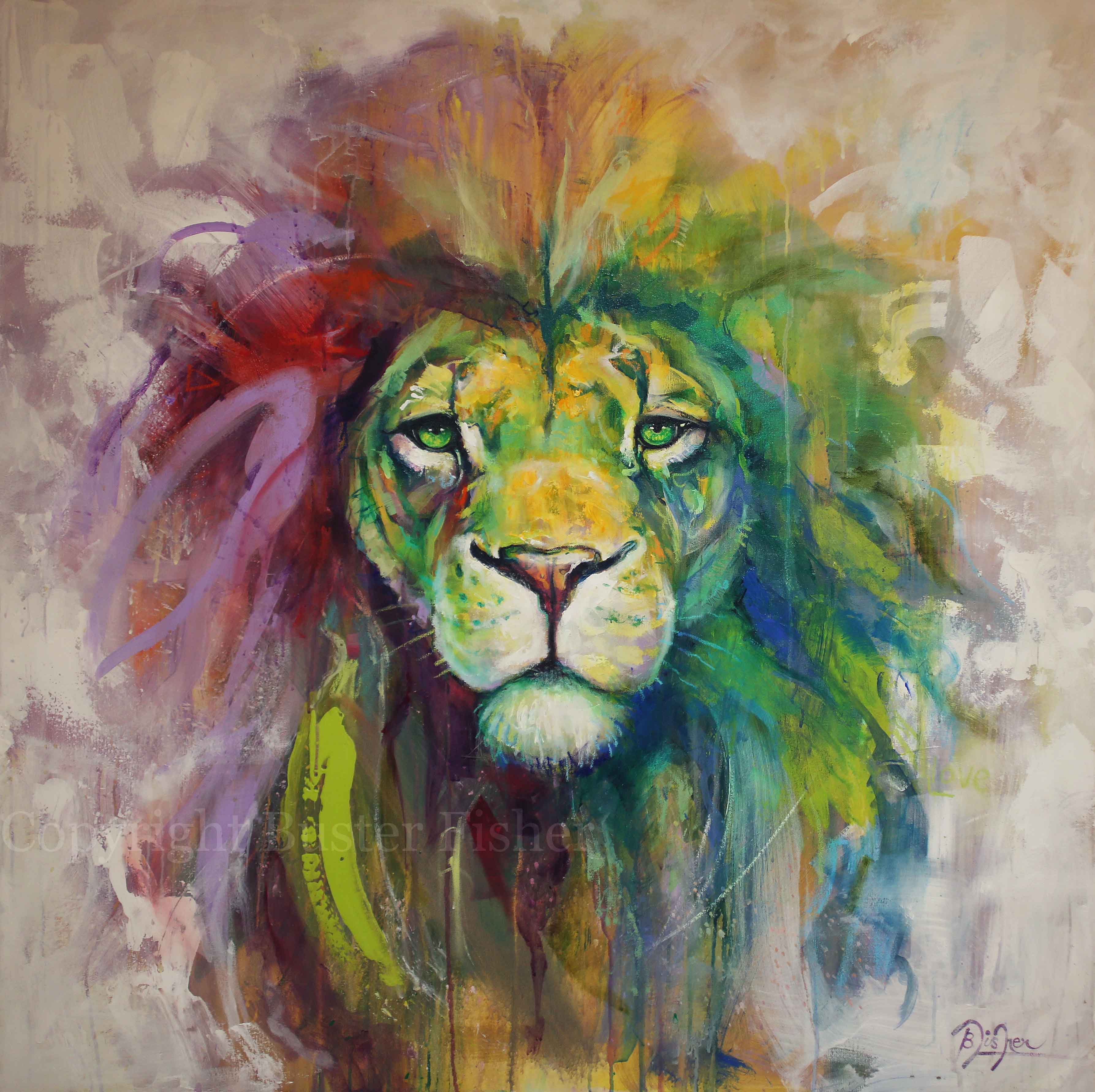 3574x3564 Love Lions - Courage Painting