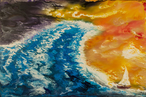 500x333 The Last Great Wave Courage Or Fear - Courage Painting