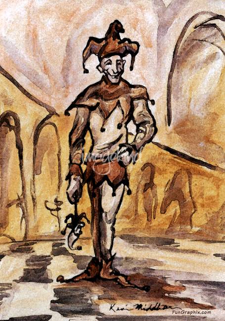 455x650 Jester By Kevin Middleton - Court Jester Painting
