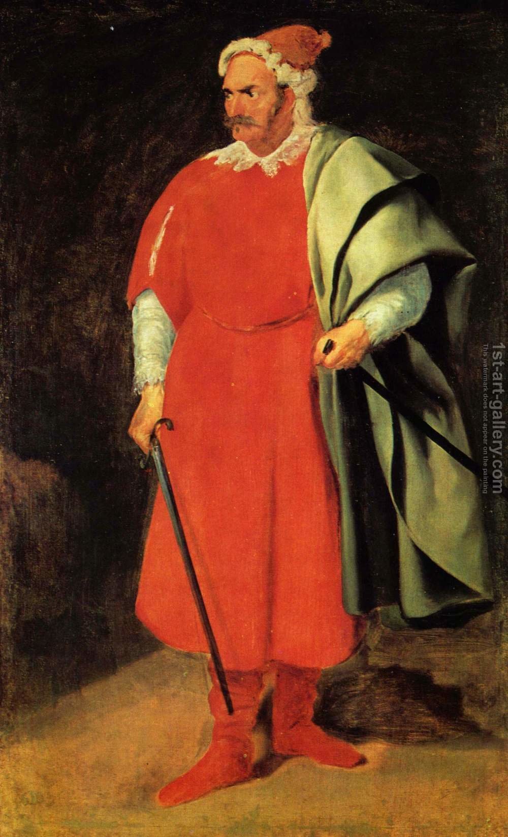 1000x1646 Portrait Of The Court Jester Of Barbarossa Velazquez Reproduction - Court Jester Painting