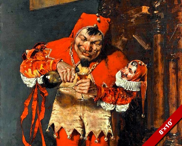 599x480 Court Jester Funny Man Preparing Getting Ready Painting Art Real - Court Jester Painting