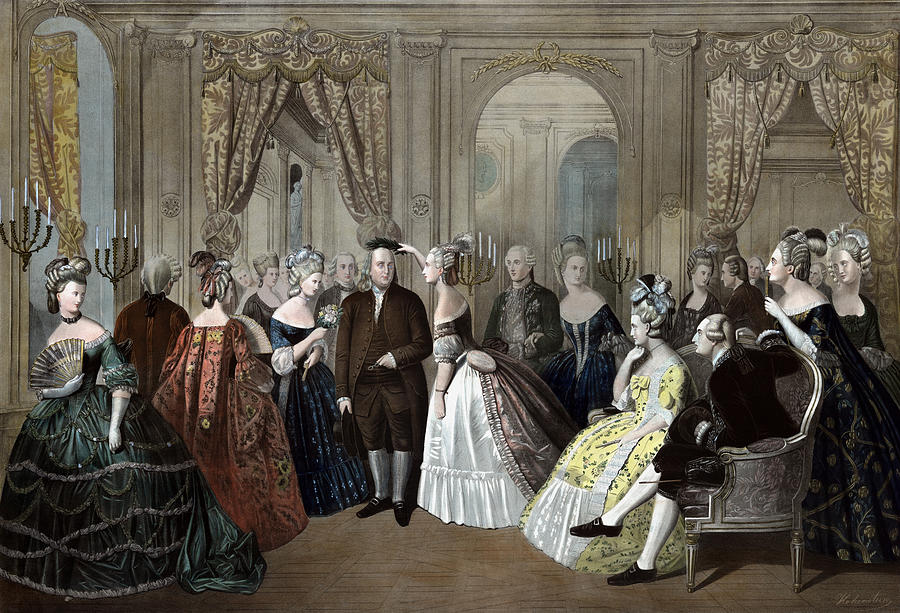 900x613 Ben Franklin's Reception At The Court Of France Painting By War Is - Court Painting