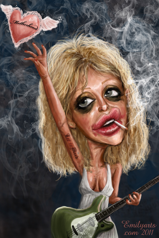 530x792 Emily's Caricature And Silhouette Blog Caricaturama Courtney Love - Courtney Love Painting