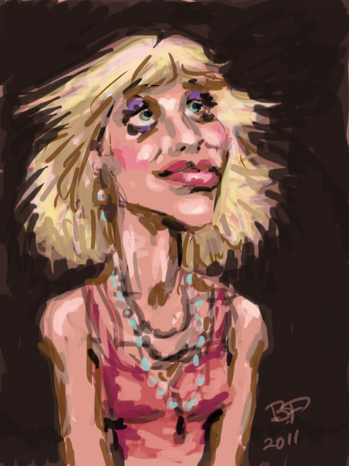 1200x1600 William Fiesterman One Painting Or Drawing Per Day Rough Sketch - Courtney Love Painting