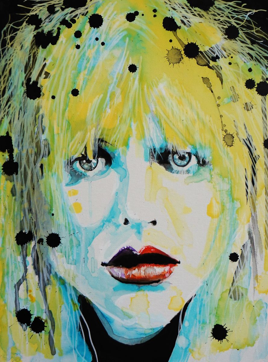 889x1200 When I Wake Up In My Make Up Courtney Love (Federica Masini) - Courtney Love Painting