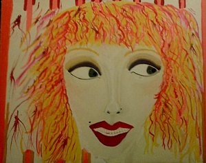 300x237 Courtney Love Paintings - Courtney Love Painting
