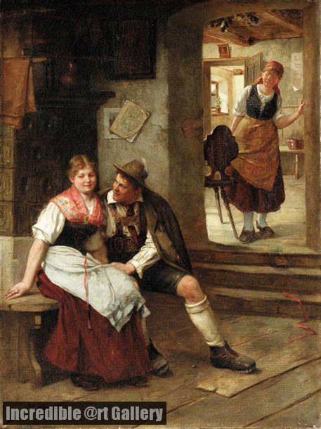 457x610 Courtship By Robert Scheffer - Courtship Painting