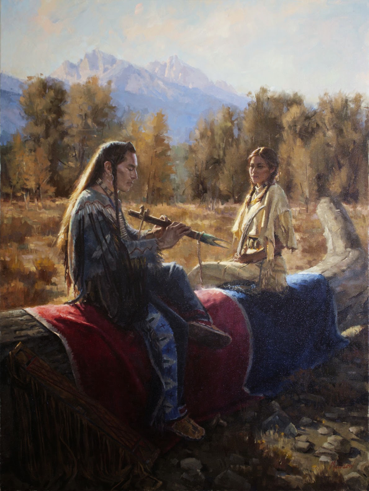 1189x1584 Duchess Trading New Painting Courtship On Two Sided Blanket - Courtship Painting