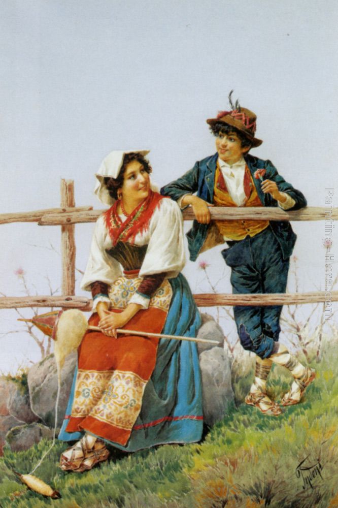 666x1000 Filippo Indoni The Courtship Painting Anysize 50% Off - Courtship Painting