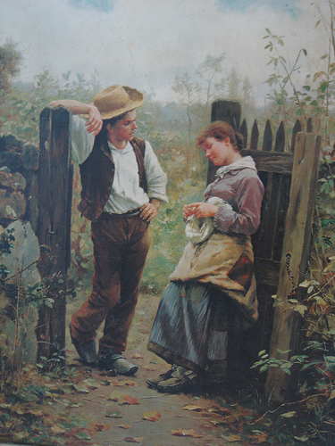 375x500 Just Let Me Get To The End Of This Row! Rural Courtship - Courtship Painting
