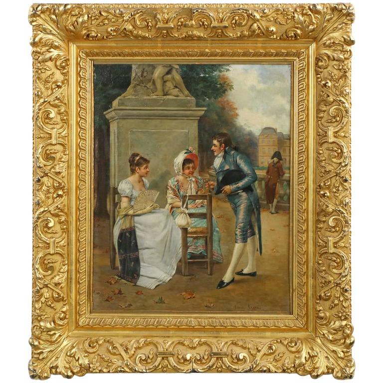 768x768 The Courtship Oil Painting By Charles Louis Kratke (French, 1848 - Courtship Painting