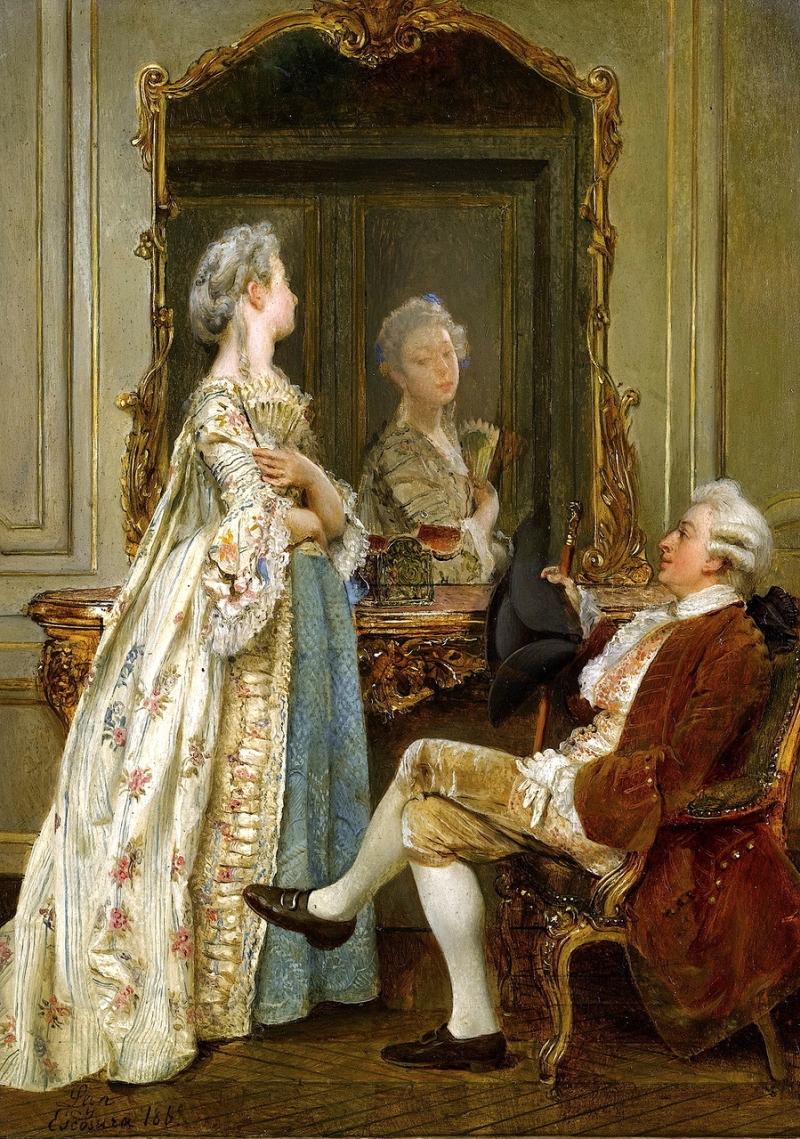 800x1139 The Courtship Painting Ignacio De Leon Y Escosura Oil Paintings - Courtship Painting