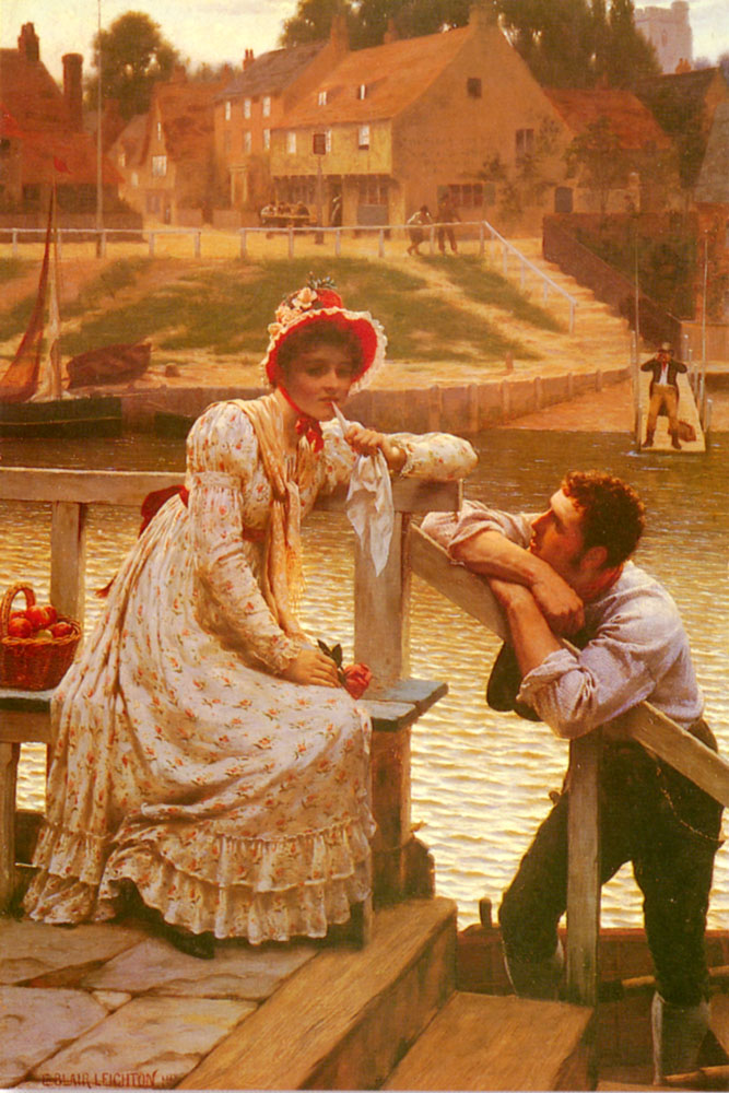 667x1000 Courtship Painting Edmund Blair Leighton Oil Paintings - Courtship Painting