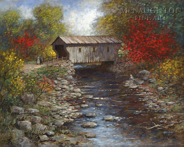 750x600 Old Covered Bridge - Covered Bridge Painting