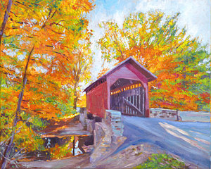 300x240 Covered Bridge Paintings Fine Art America - Covered Bridge Painting