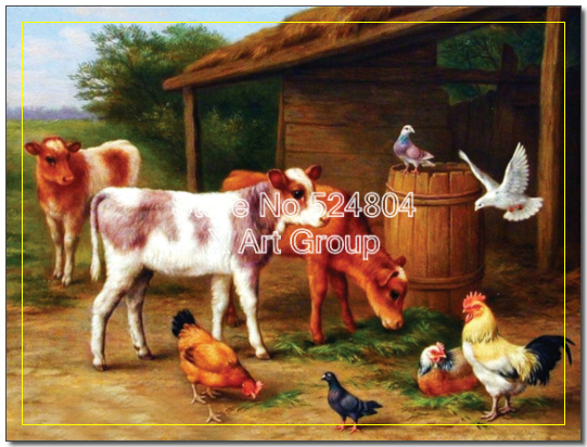 541x412 Cows Painting Calf Painting Cocks Painting Animal Living On Farm - Cow And Calf Painting