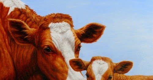500x263 Crista Forest's Animals Amp Art New Cow And Calf Paintings - Cow And Calf Painting