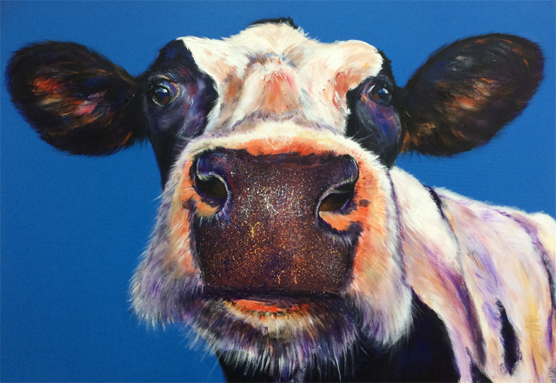 800x552 Clarissa The Friesian Cow Painting - Cow Artwork Painting