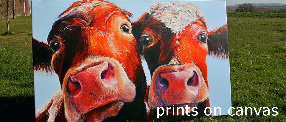 960x409 Cow Canvas Painting Colorful Paintings Prints Abstract Wall Art - Cow Artwork Painting