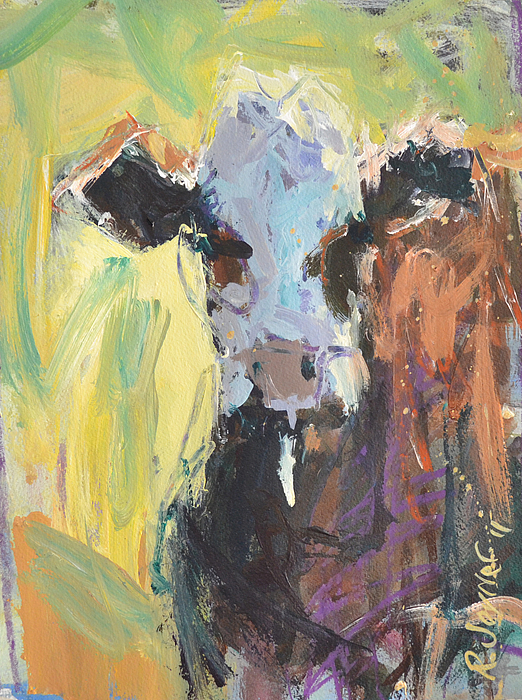 522x700 Expressive Cow Artwork Painting By Robert Joyner - Cow Artwork Painting