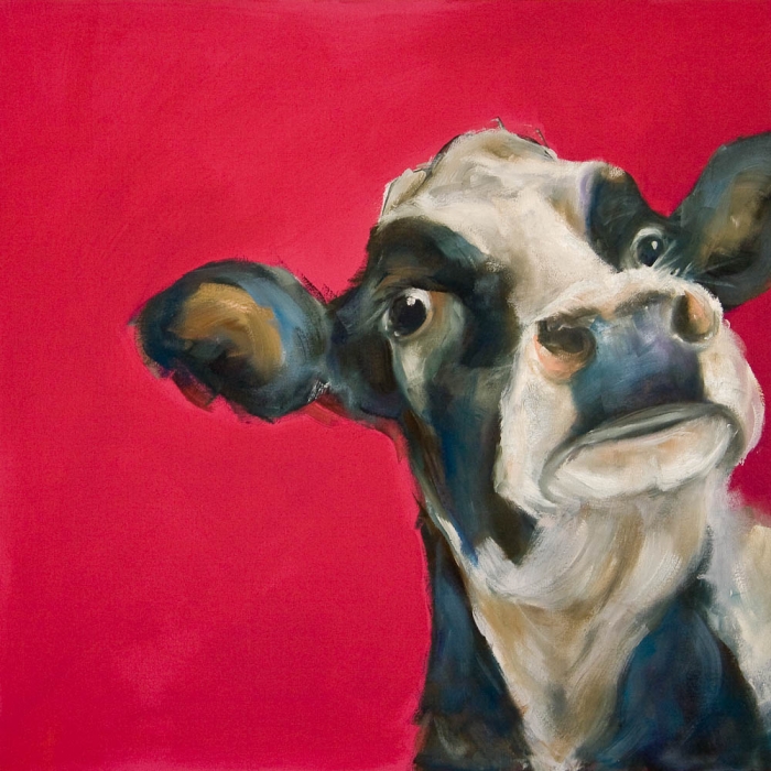 700x700 Top Hand Painted Cow Oil Painting Original Cow Cattle Farm Art Oil - Cow Artwork Painting