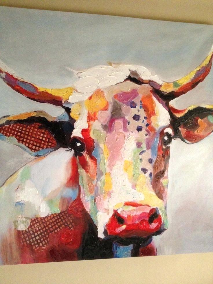 736x981 Large Cow Canvas - Cow Artwork Painting