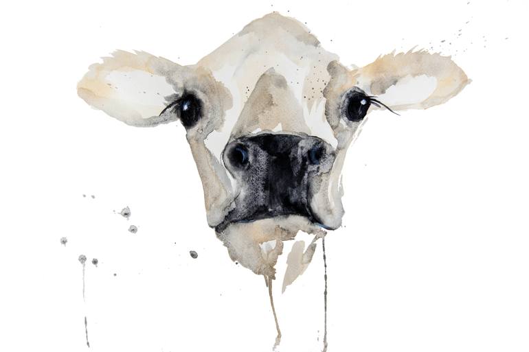 770x513 Saatchi Art Cow Face Painting By Nikki Mccauley - Cow Face Painting