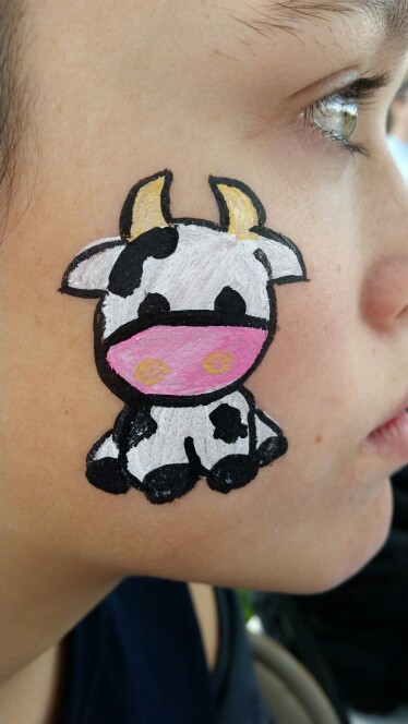 374x664 Cow Face Paint Images Face Painting - Cow Face Painting