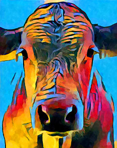 238x300 Cow Head Paintings Fine Art America - Cow Head Painting