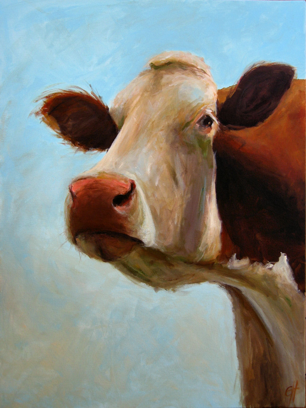 1000x1331 Cow Head Painting Cari Humphry - Cow Head Painting