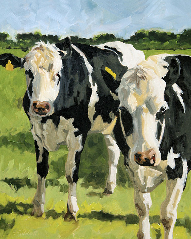 640x800 Cow Painting, Giclee On Canvas Print With Gallery Wrap, 16x20 - Cow Oil Painting