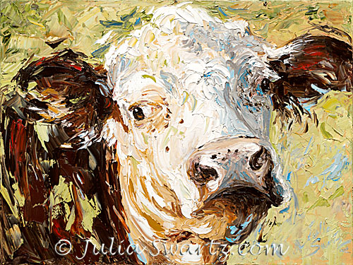 500x375 Julia Swartz Fine Art Gallery Moo - Cow Oil Painting