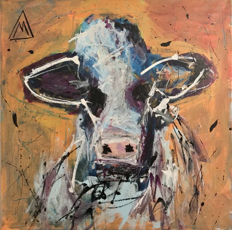 770x761 Saatchi Art Cow Painting By Alex Manea - Cow Painting